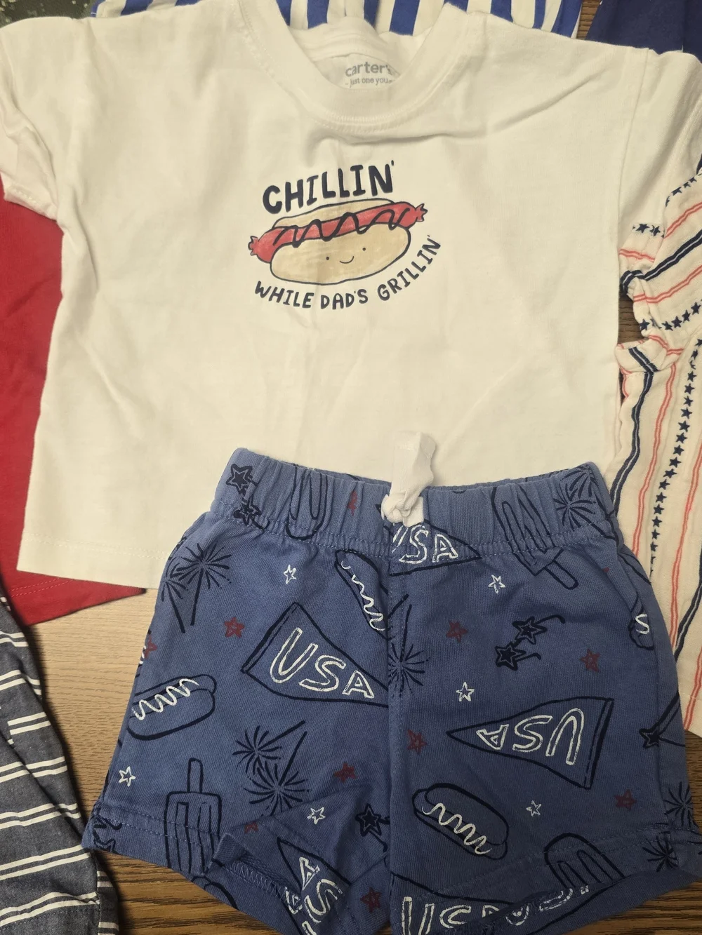 Baby Boy 12 Month Set Bundle - Red, White & Blue Sets